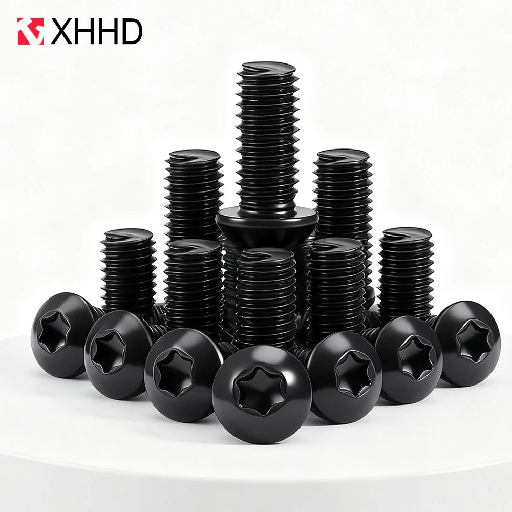 20/50 Stück Sechslappen-Torx-Rundkopfschraube M2 M2,5 M3 M4 Güteklasse 10.9, schwarze Torx-Halbrundkopfschrauben, Bolzen, Länge 4–16 mm