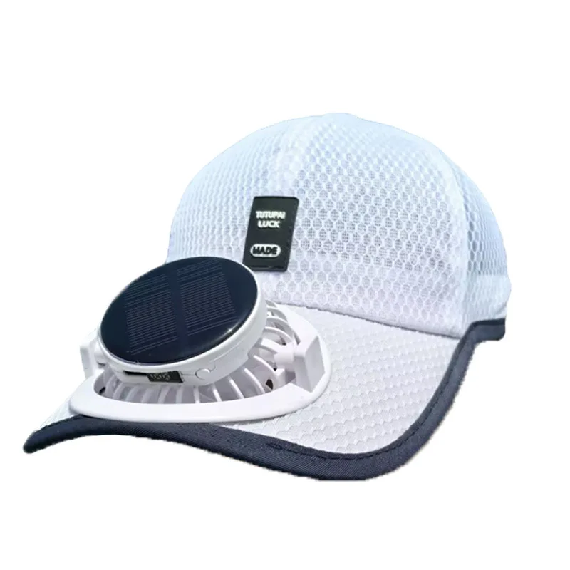 

Red brick summer solar fan rechargeable men and women sun protection UV protection extended brim fishing visor