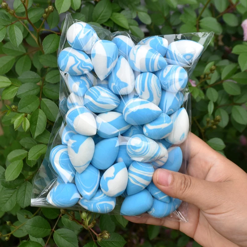 50 pçs mini esponja de maquiagem em pó puff seco e molhado beleza ovo para maquiagem corretivo base líquida cosméticos puff compõem esponja