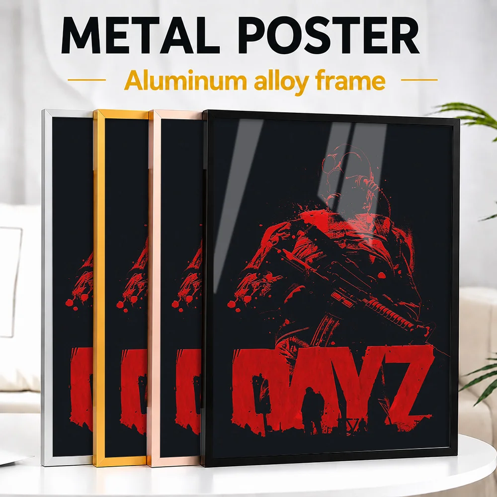 Dayz Soldier With Gas Mask And Rifle Framed Metal Print Customized Hero Tribute Wall Art Created For Players To Style Game Room