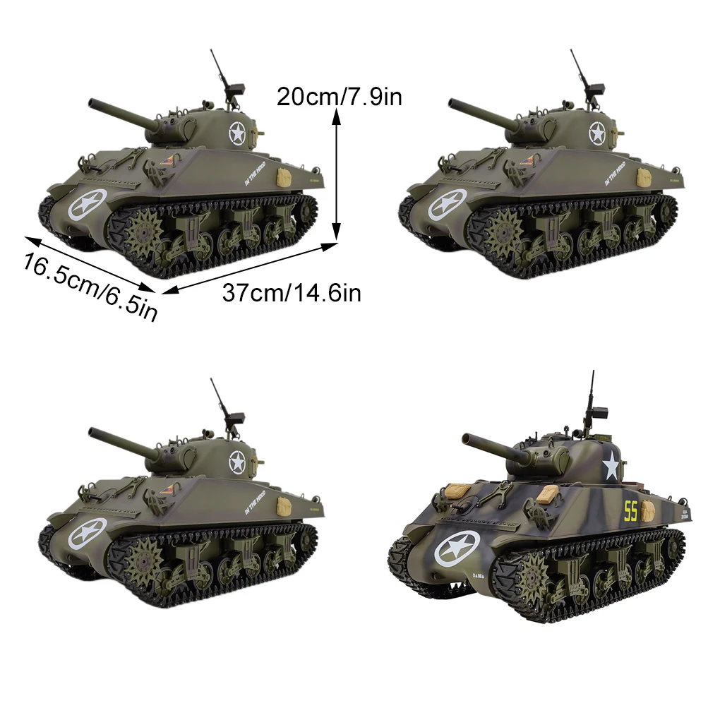 2025 Rc Carro Armato Heng Lungo 1/16 Americano M4a3 Sherman Elettrico Modello di Carro Armato di Controllo Remoto Barile Telescopico Modello Militare RC Giocattoli