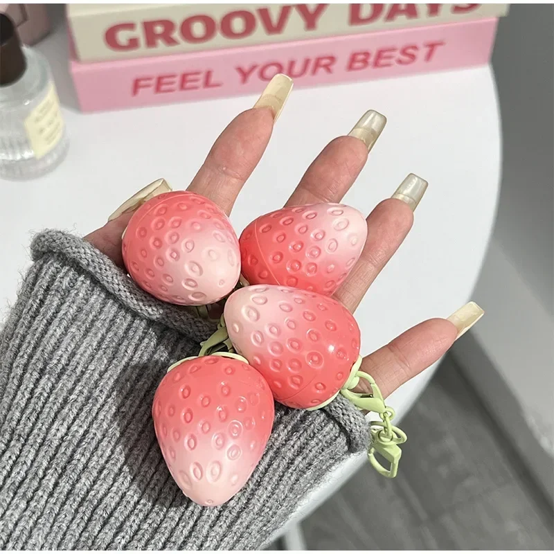 Mini Strawberry Warm Change Lip Balm Moisturizing Anti-dry Easy To Carry  Lipstick Colored Lip Tint for Makeup Gloss Supplies