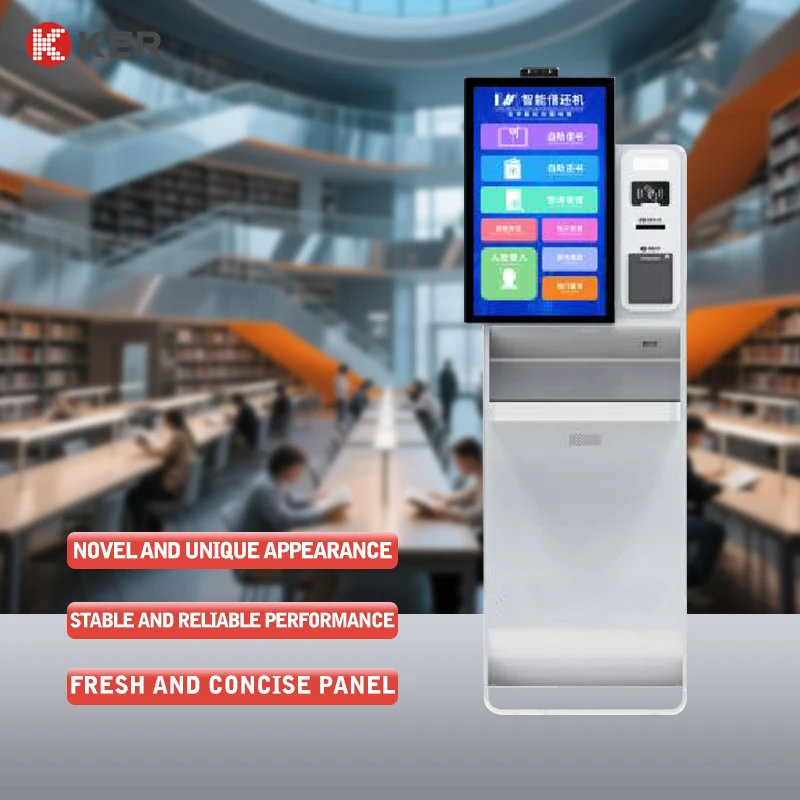 Library Multi-Functional Self-Service Kiosk With RFID Card Swiping & Scanning Returns & Borrowing Machine SDK Function