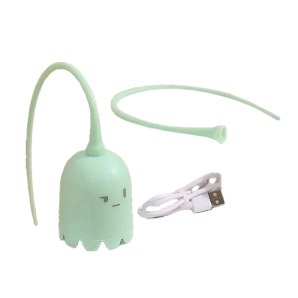 

Interactive Cat Toy USB Cat Pet Silicone Automatically Rotates Mouse Tail.Kitten Teasing Stick Green