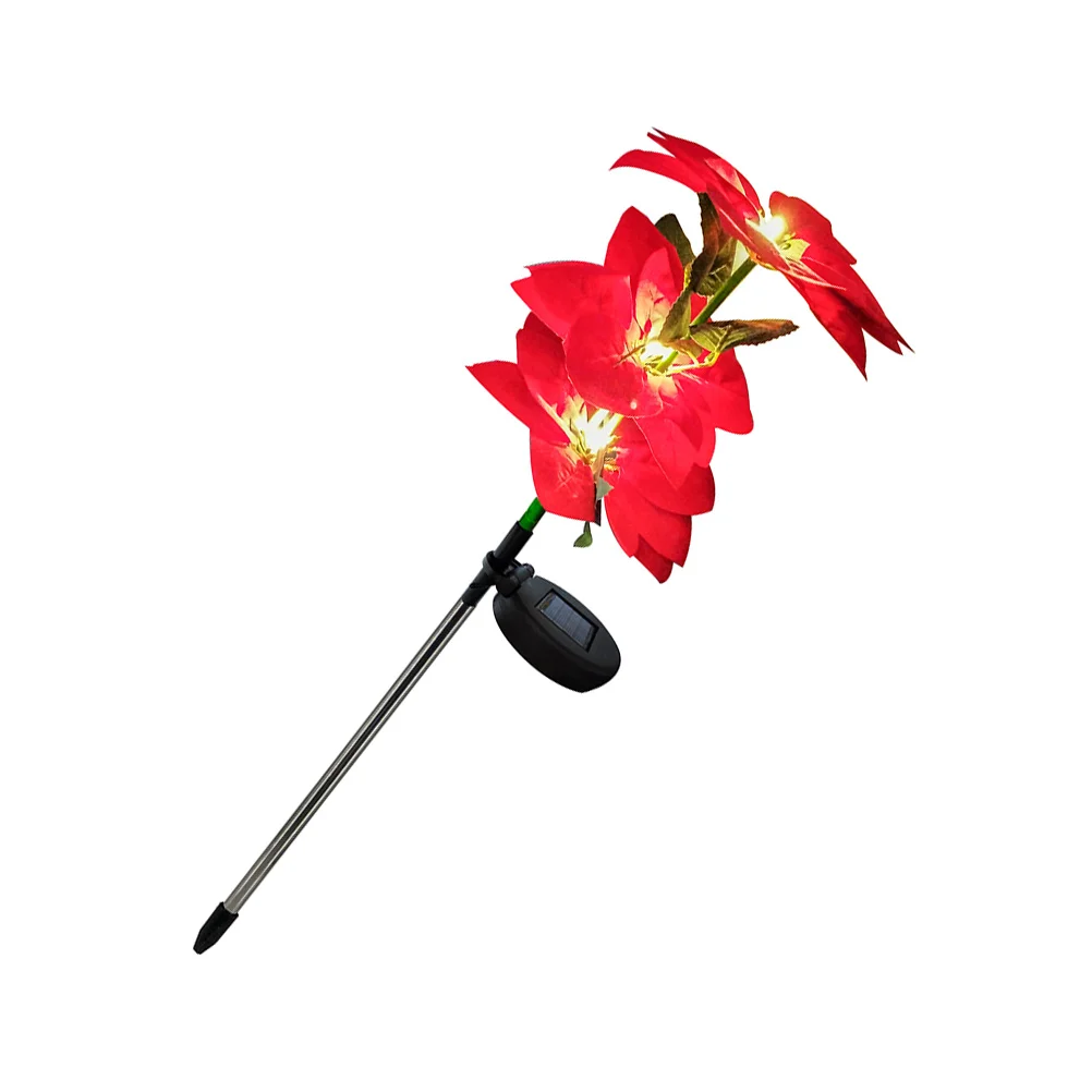 

Christmas Flower Shaped Solar Led Lawn Light Stake For Garden Yard Porch Outdoor Durable Energy-Saving Christmas Garden Light