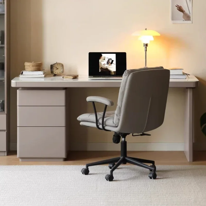 #Office Desks And Workstations Desk With Drawers Italian Light Luxury Sintered Stone Room Desks Computer Desk Room Offices