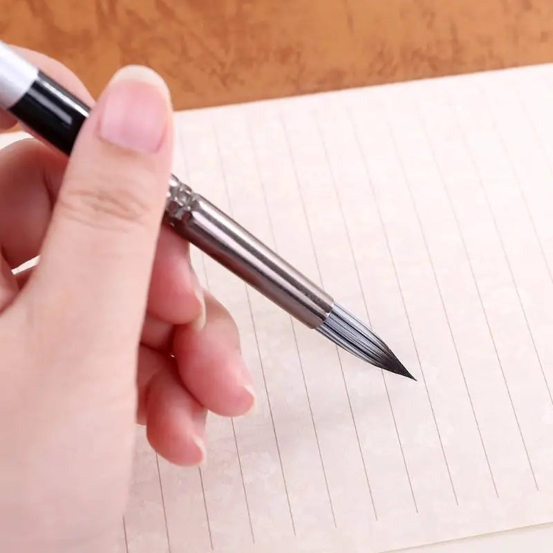 Pincel pintura artística com longo, canetas cabelo nylon, fonte arte aquarela acrílica, pincel artístico a