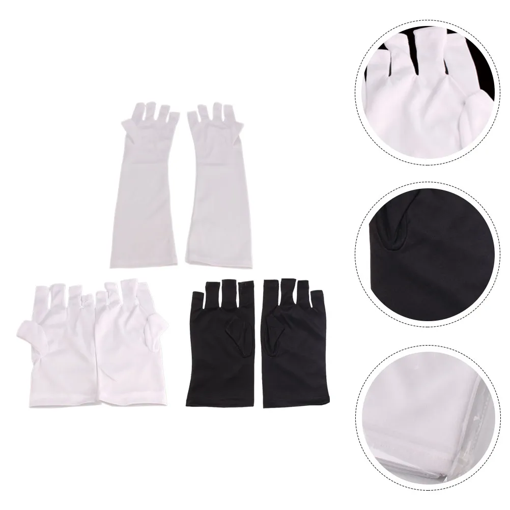 

3 пары перчаток для маникюра с защитой от УФ-излучения, накладки для рук, устойчивые к УФ-излучению, инструменты для маникюра, средства для красоты ногтей