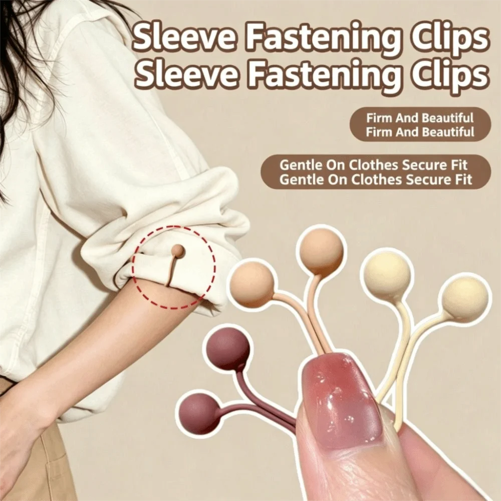 2PCS New Alloy Sleeve Clips Sleeve Securing Hem Cinching Sleeve Holders Anti-Slip Garment Cinch Fasteners For T-Shirts