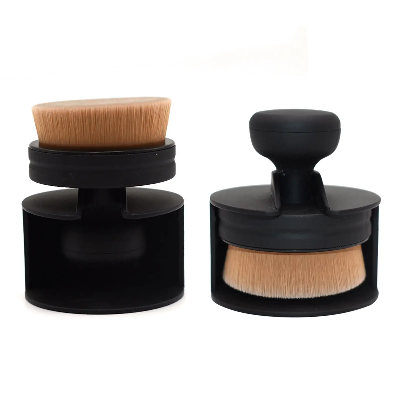 Conjunto de pincéis de maquiagem, base portátil, cabo ergonômico, cerdas de fibra natural, blush facial e pó para uso cosmético