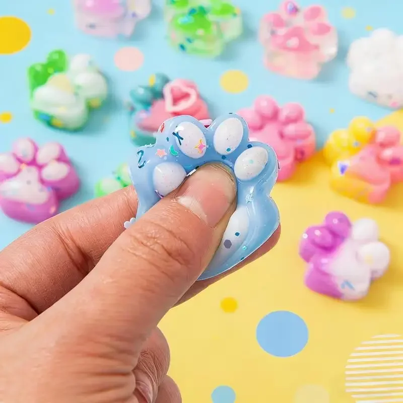 10pcs Mini Cute Cat Claw Plush Pinch Halloween Christmas Party Pack Fillers Kids Birthday Party Favors Goodie Pinata Fillers