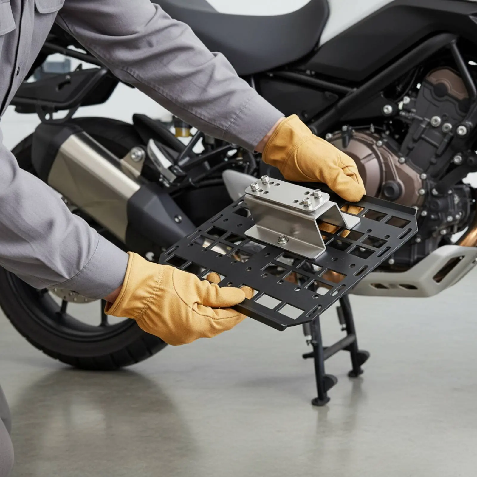 

Motorcycle Side Box Hanger Extended Storage Motorcycle Side Bag Mount Saddlebag Support Rack Sturdy Metal Vehicle Accessory