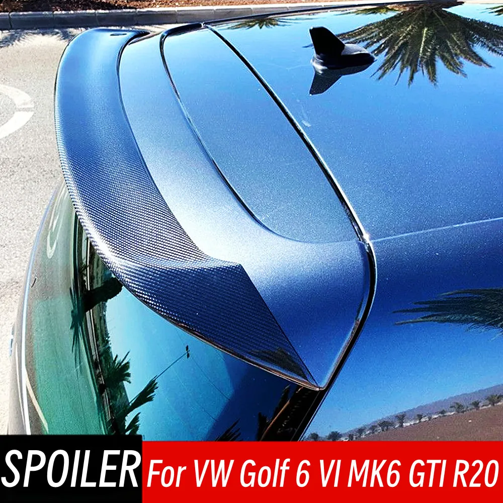 ل VW Volkswagen Golf 6 VI MK6 GTI R20 2010-2013 سقف خلفي غطاء صندوق السيارة أجنحة سبويلر سيارة أسود الكربون ضبط الملحقات جزء