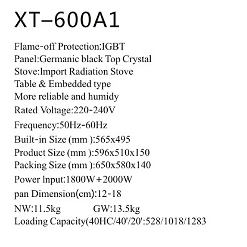 Estufa eléctrica 36" 4 quemadores Cocina de inducción integrada Placa de cocción de gas 220V Precio de fábrica