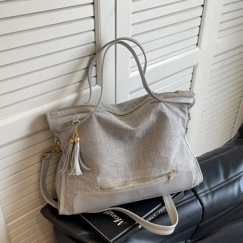 

Popular Classic Elegant Ladies Handbag Leather Tote Bag, Luxury Brand Women's Crossbody With Detachable Strap And Zipper Closure