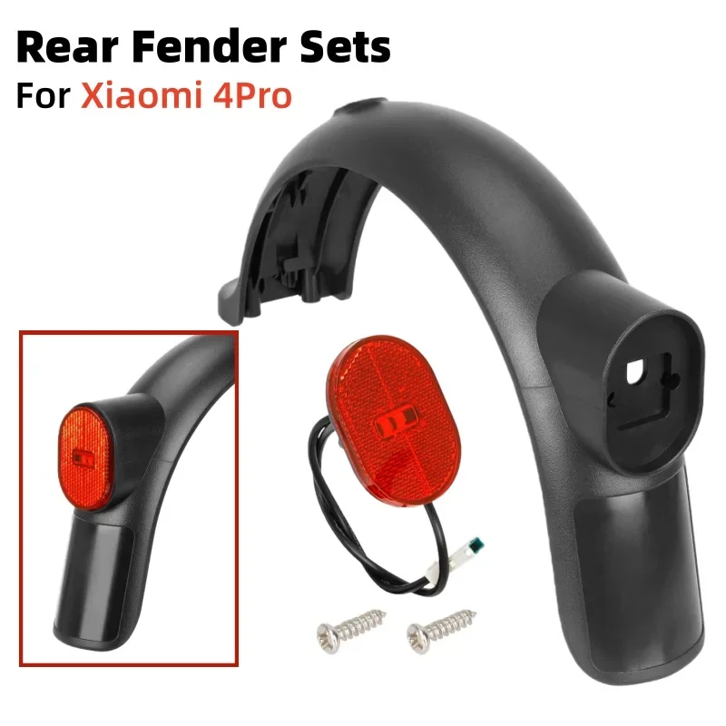 

Dark Gray Rear Fender with Tail Signal Light for Xiaom1 4Pro Scooter Anti Splash Mudguard Tail Brak Lights Kickscooter Taillight
