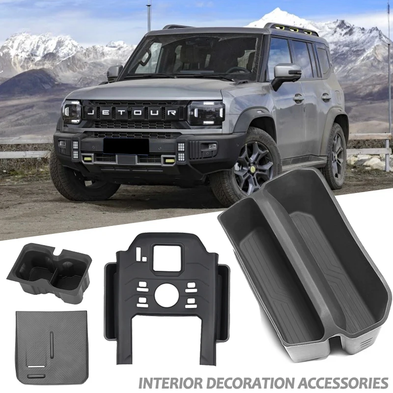 

For Jetour T2 Traveler 2023-2025 Armrest Storage Box - Waterproof & Anti-Slip, Durable Center Console Organizer with Cup Holder