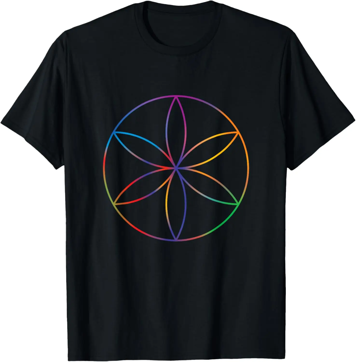 Sacred Geometry Germ of Life Geometric Pattern Chakra T-Shirt Custom Printed Graphic T Shirts Funny Shirt