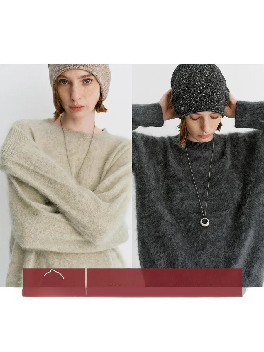 

Свитер Amyy Studios JIN Fce Technique 00% Cashmere Soft Cozy с круглым вырезом, женский, повседневный, модный, осенне-зимний