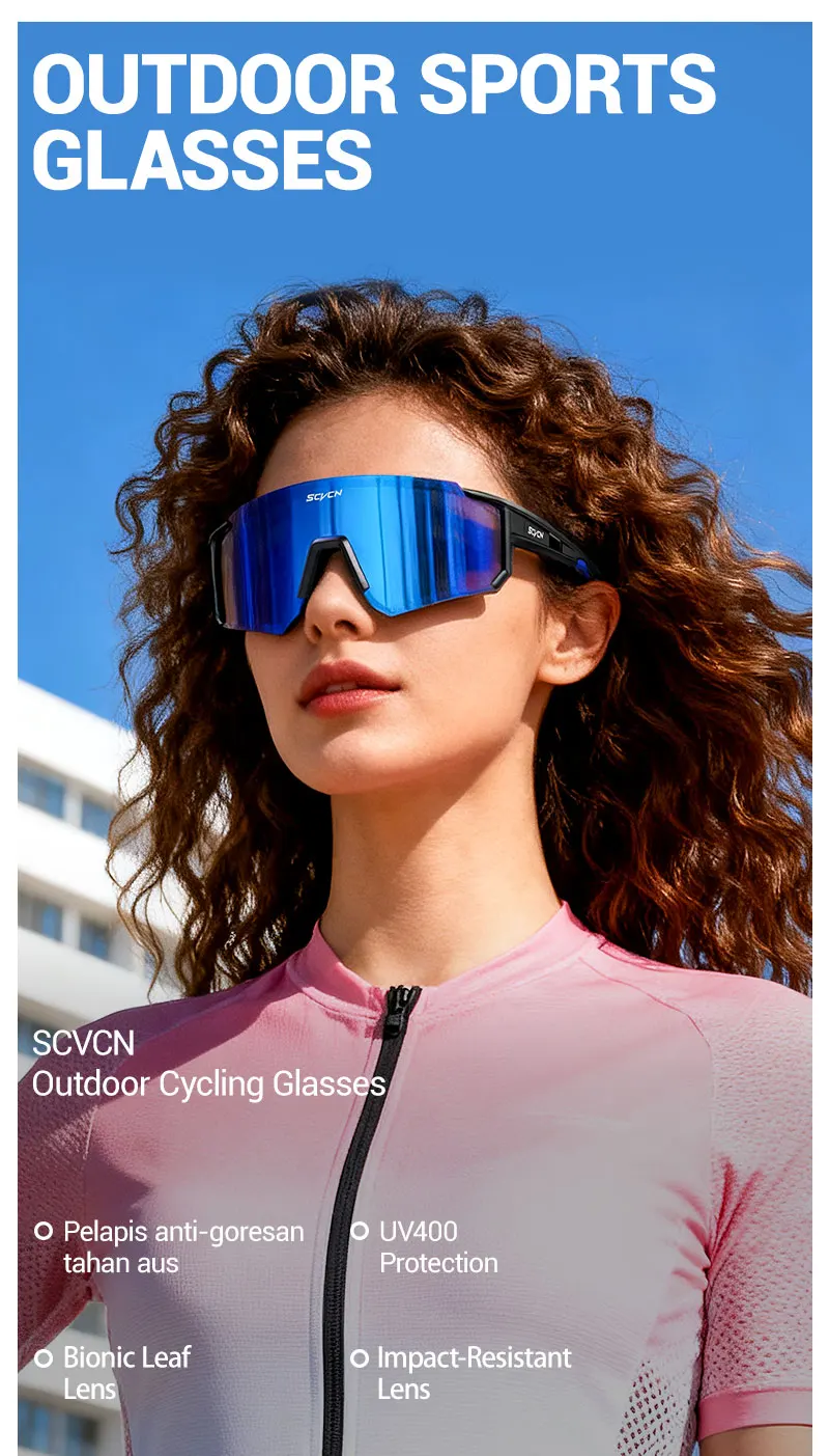 SCVCN Damen Radsport-Sonnenbrille Herren Fahrrad-Motorrad-Brille Outdoor-Sport Angeln Klettern Eyewear UV400 Laufbrille – Detail 1