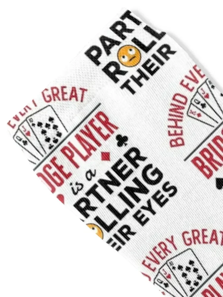 Behind Every Great Bridge Player Is a Partner Rolling Their Eyes Socks Wholesale floor gym Hiking boots Socks Ladies Men's