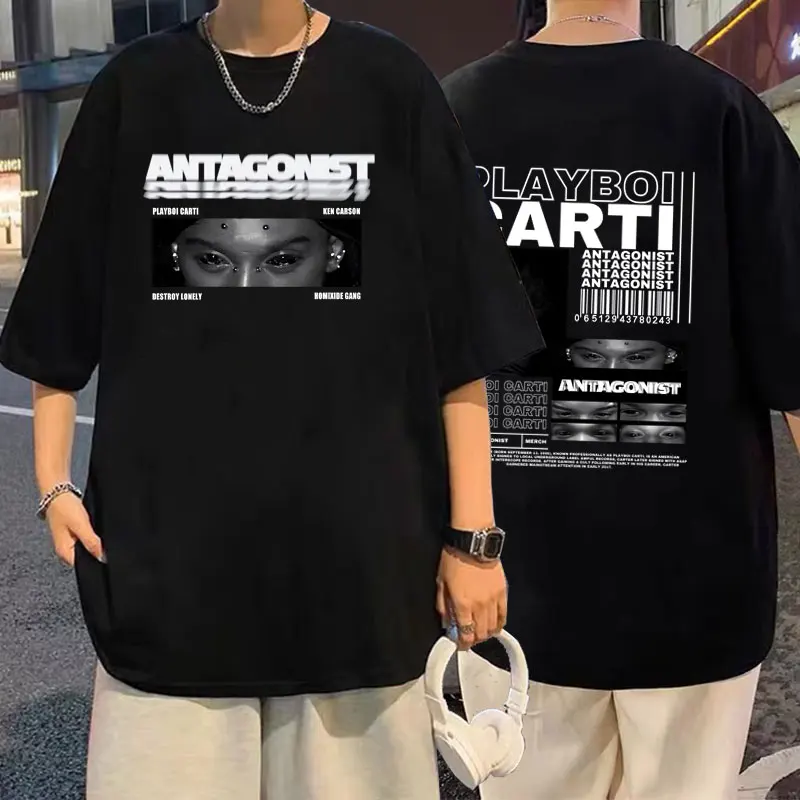 

Rapper Playboi Carti Antagonist Album Graphic T Shirts 2024 Tour Concert Opium Fans T-shirt Men Women Hip Hop Oversized Tshirt