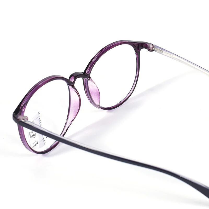 Lila Farbe Progressive Multifokale Lesebrille Damen Ultraleichter runder Rahmen Tragen Sie leicht für Frauen TR90 +125 + 175 + 225 – Detail 6