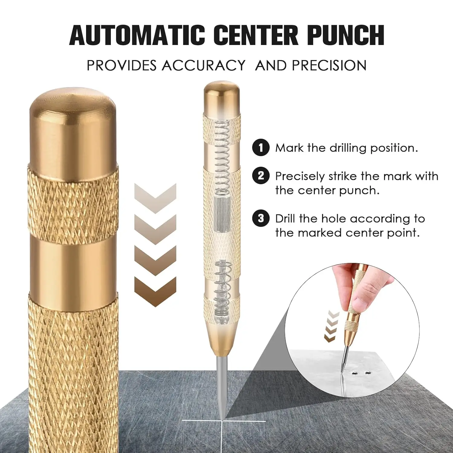 Step Drill Bit Set, HSS Drill Bits, Shaped Split Tip, W/Aluminum Case, Step Bits For Metal 5PCS