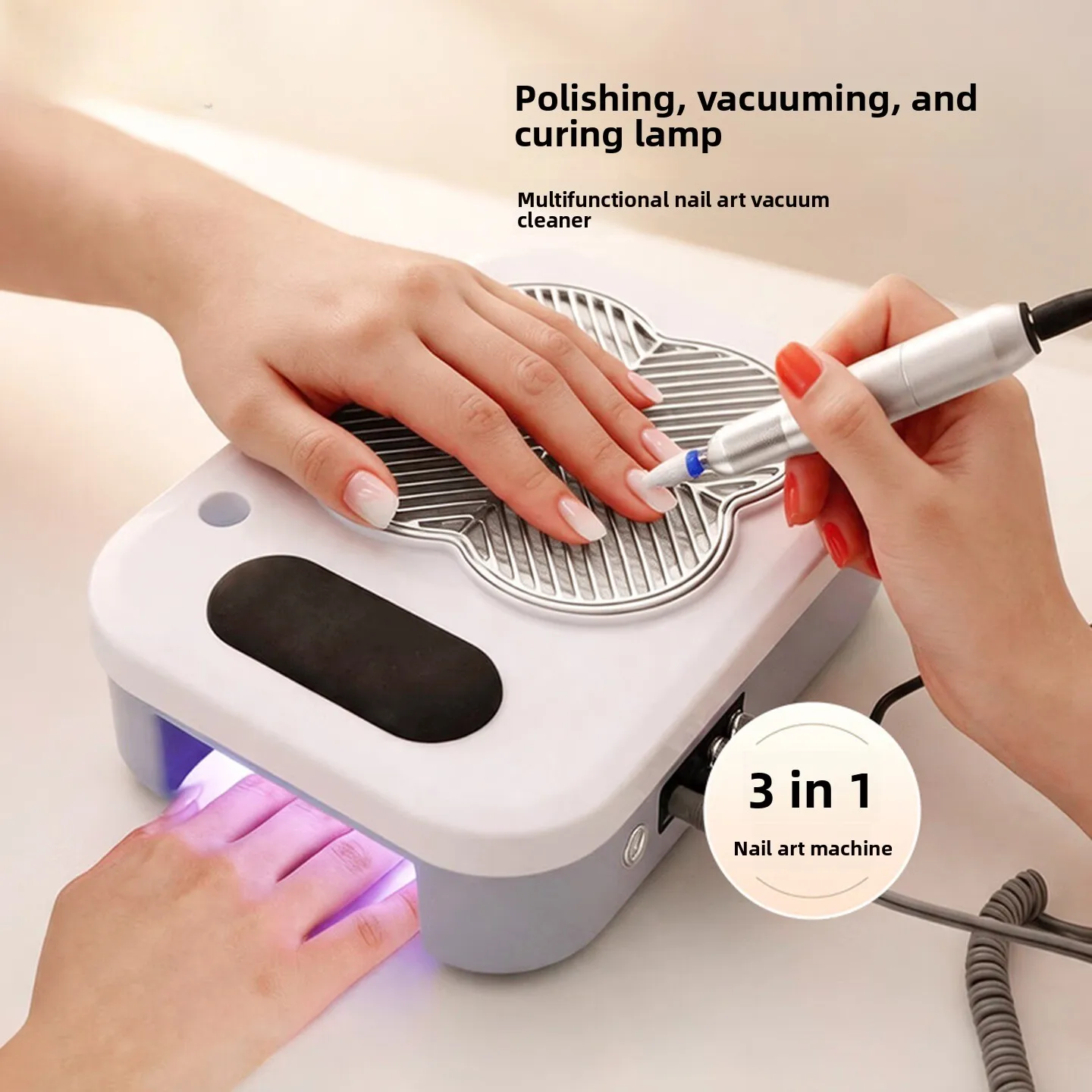 3 in 1 Nail Drill Dust Collector Lamp Manicure Machine for Gel Removal Filing Nail Salon Desktop Beauty Tool Home 네일 머신