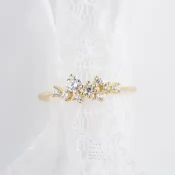 Wish 熱銷全新 18k 鍍金鑽石夏季戒指 10 最佳銷售 戴金戒指的女人 - №6