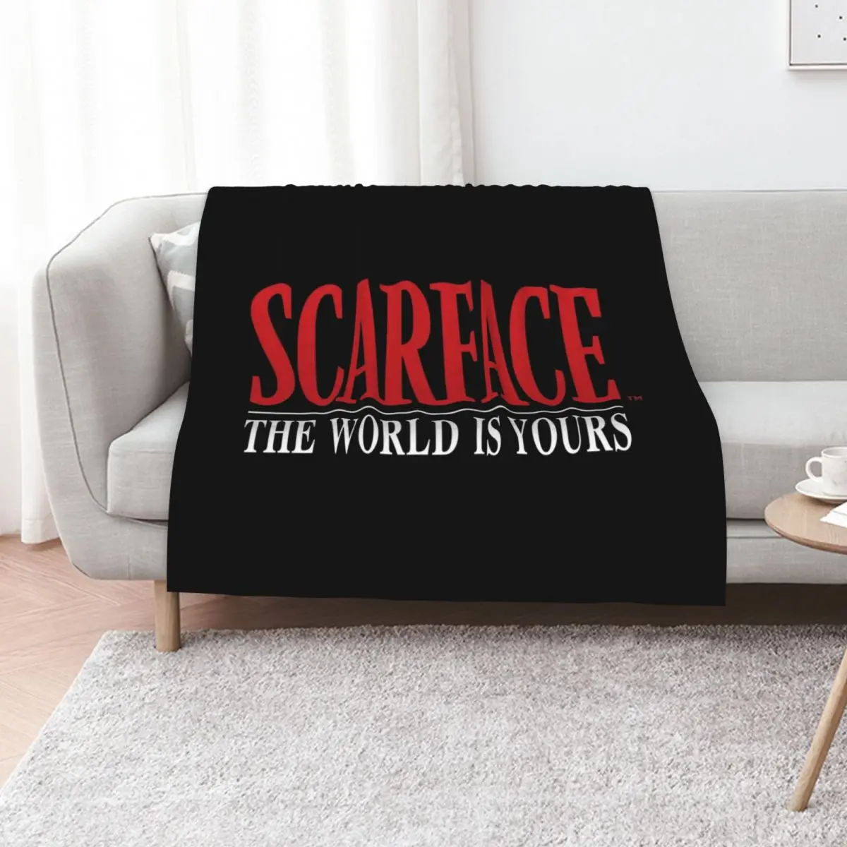 

Scarface Typo Throw Blanket Thermal Sleeping Bag Fashion Sofas Personalized Gift Blankets