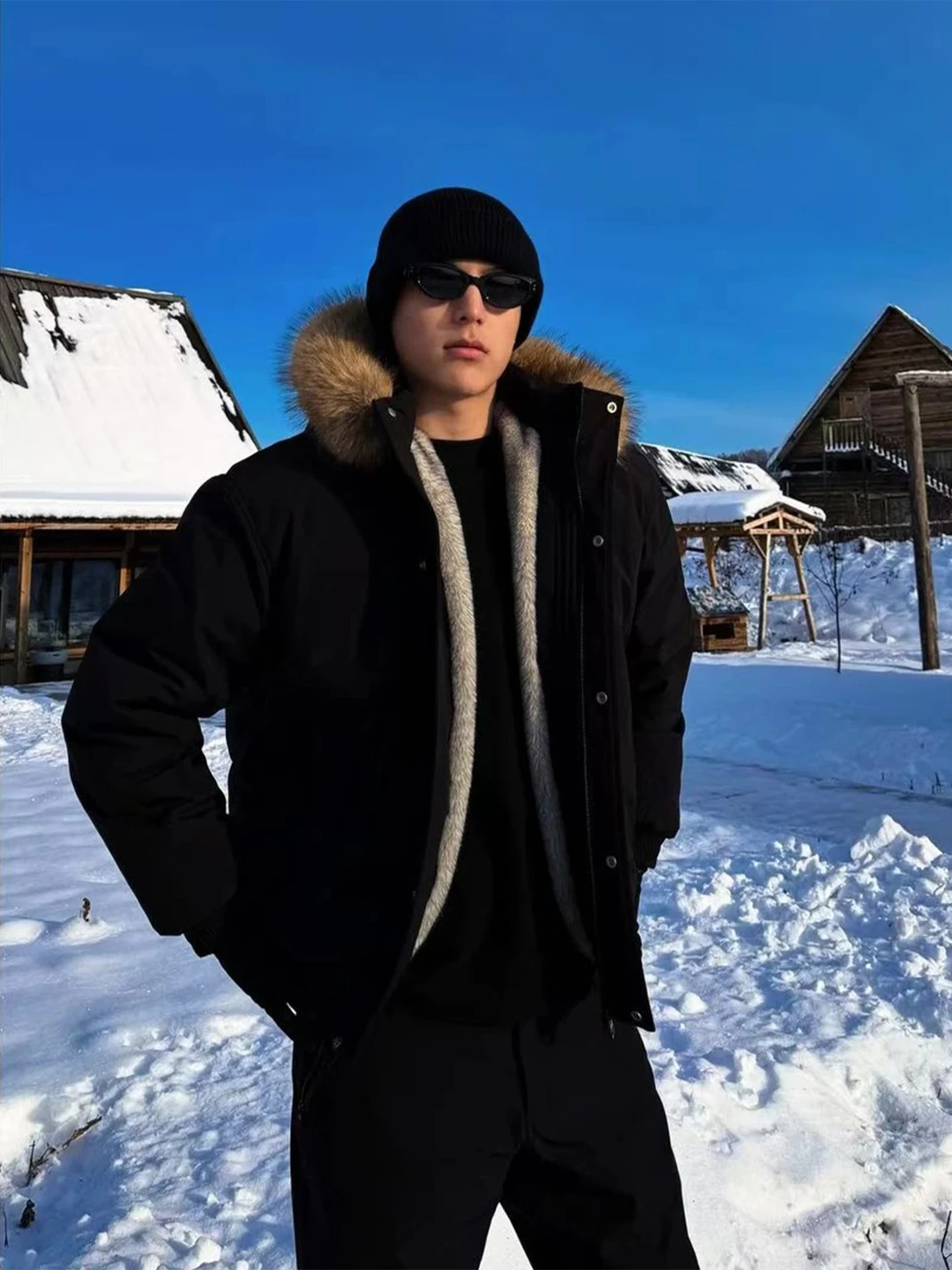 

ex Thiened Snow Leopard с меховым воротником, пуховым джетом, съемная хлопковая одежда Sve Mountain Eagle, осенне-зимнее теплое пальто