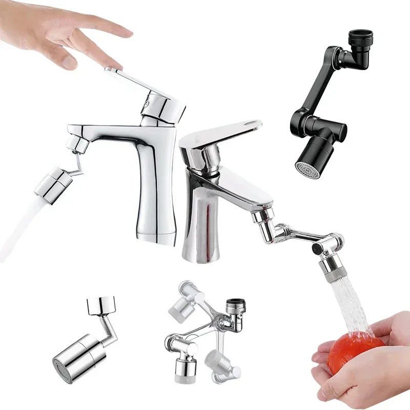 Rotatable Multifunctional Extension Faucet Aerator Kitchen Sink Faucet Extender Adapter Bathroom Tap Swivel Robotic Arm Sink Fit