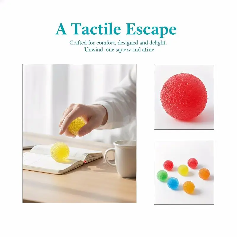 Sensory Crunchy Slushie Squeeze Ball 1PC Reusable Crackling Stress Reliever Toy for School Work Study Desk