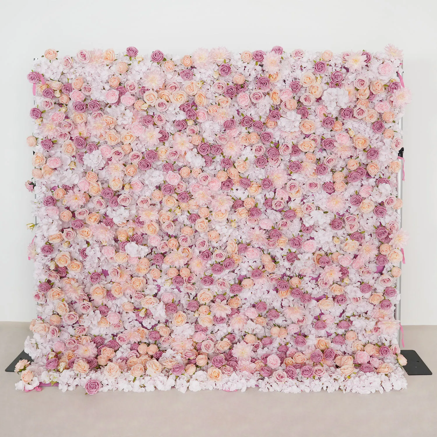 

Uflower Pink Rose Cloth Base Flower Wall Wedding Decoration Event Backdrop Party Scene Supplies Flora Arrangement Photo Props