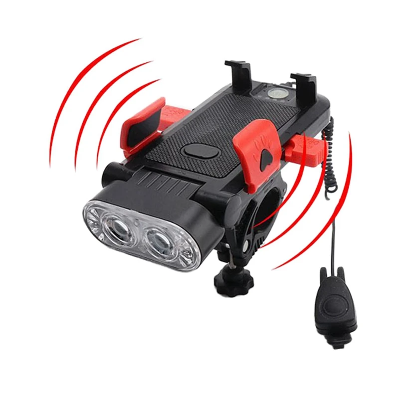 Bicycle Lights 4-In-1 With Cell Phone Holder Charging Treasure Bicycle Headlights Mountain Bracket Cycling Equipment Easy To Use