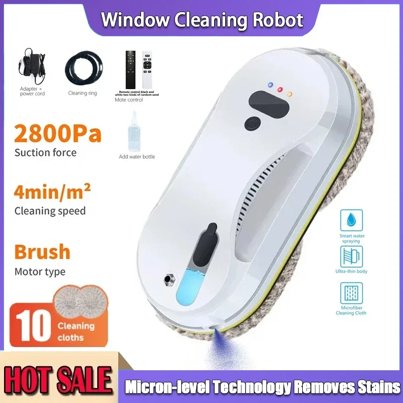 

Cleaning Robot Automatic Water Jet Window Cleaner Large Suction Glass Cleaning Robot Remote Control Large Glass Suction