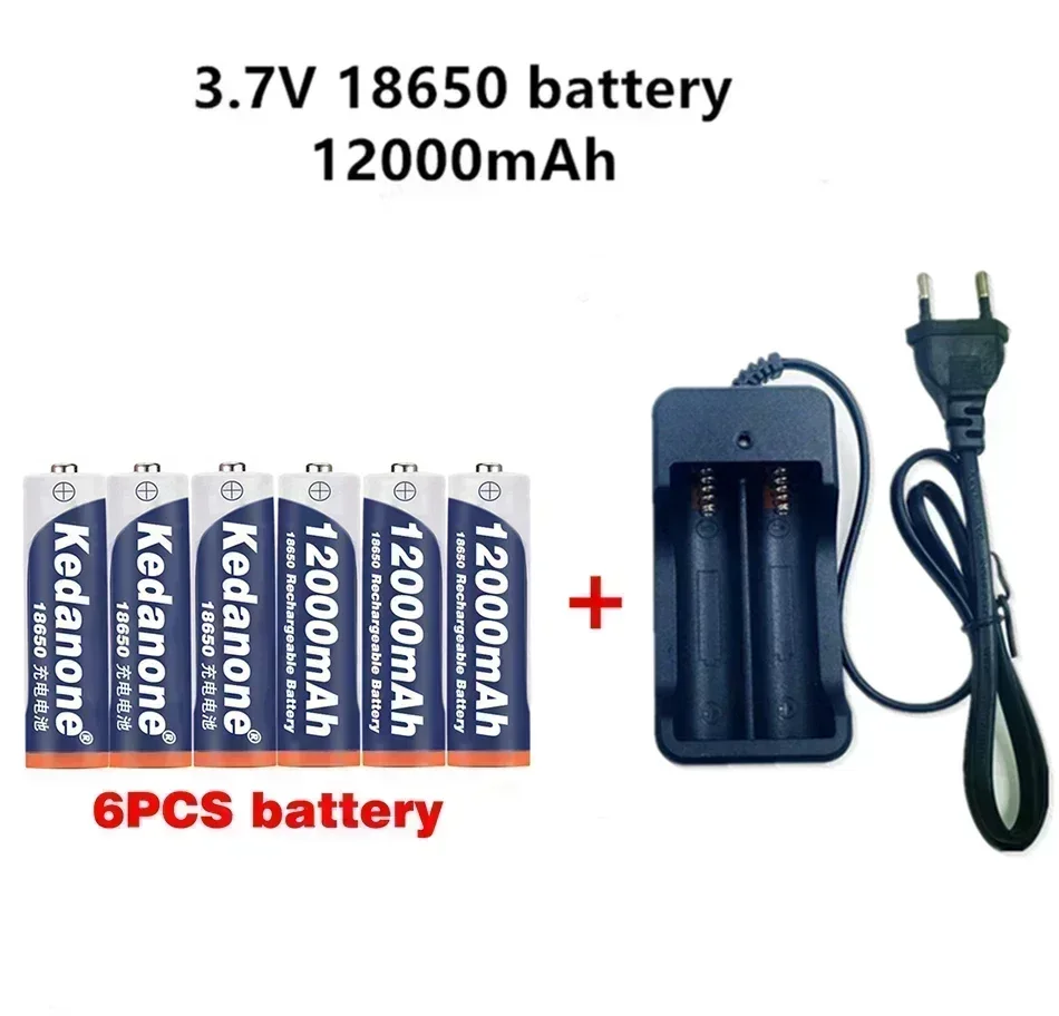 18650 battery 3.7V 12000mAh rechargeable Li-ion battery for Led flashlight Torch batery lithium battery charger