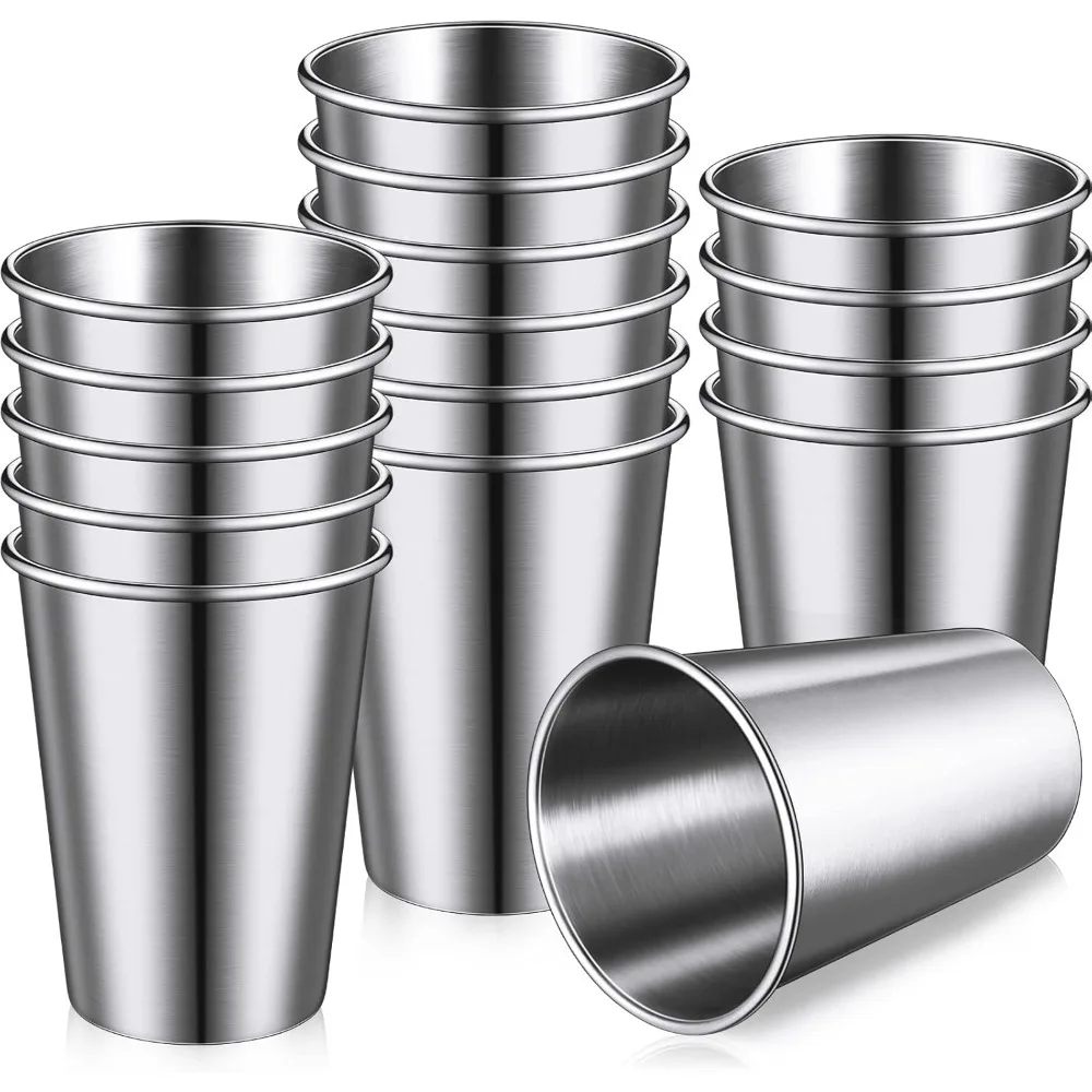 

6pcs Stainless Steel Cups for Adult Pint Cup Tumbler Metal Cups Stackable Cup Shatterproof Metal Drinking Glasses for Travel