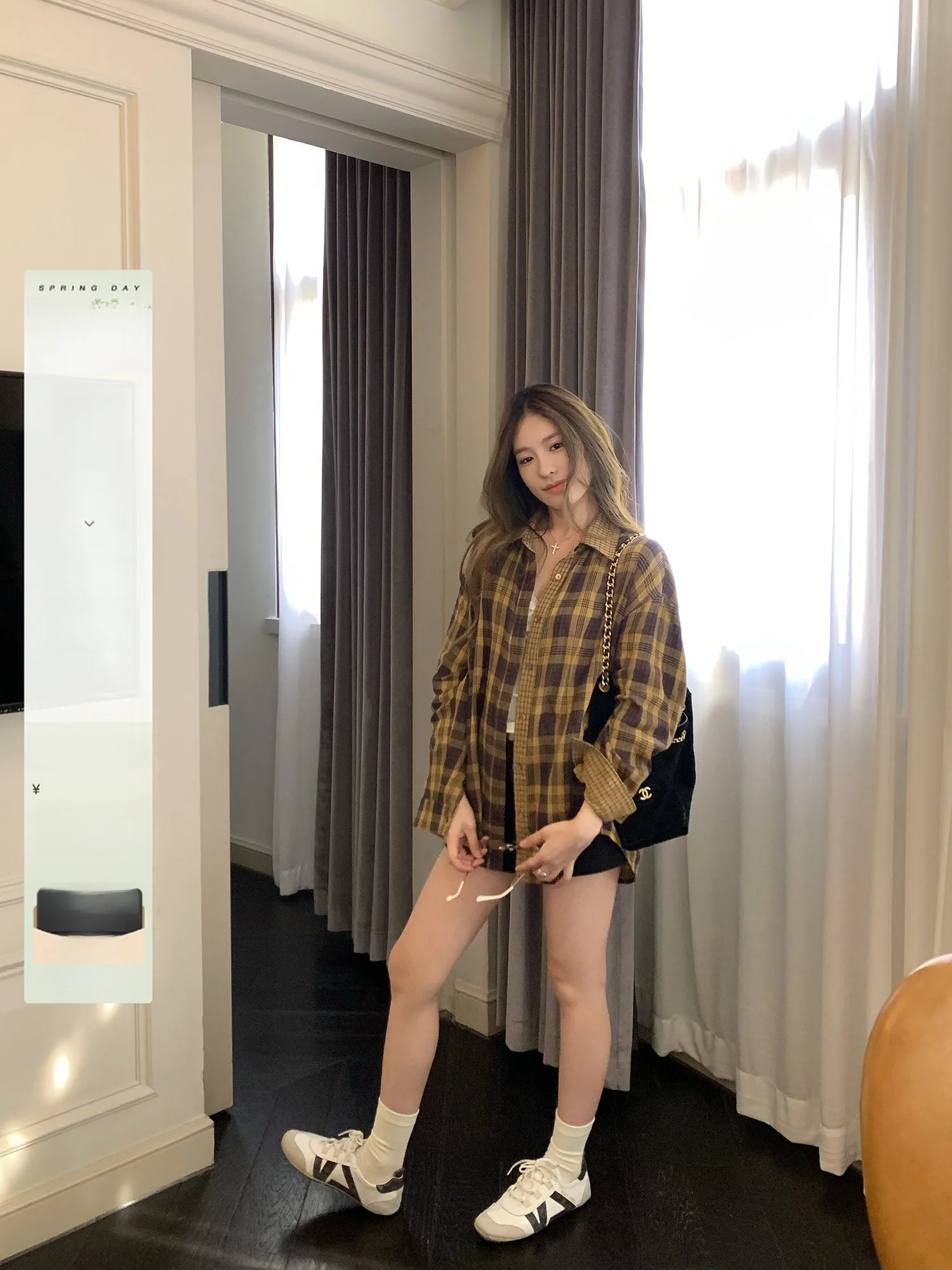 

Hhi Vintage Plaid irt Women Loose Casual Long Sve Top New York Student Study Abroad Classic Preppy Sle Clothing