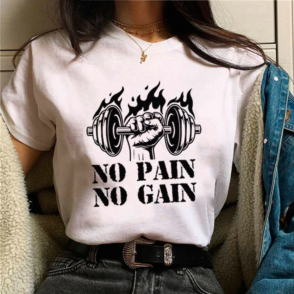 Camiseta de Fitness Crossfit para mujer, camisetas divertidas de anime, ropa de manga para niña