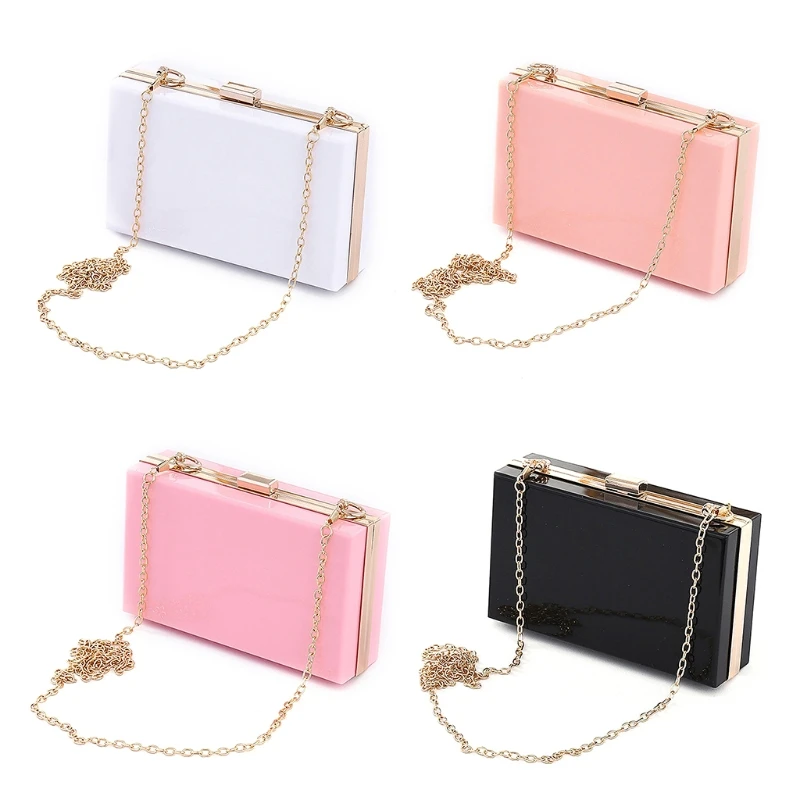 Women Evening Wedding Acrylic Purse Handbag Clutch Wallet Party Shoulder Bag E74B