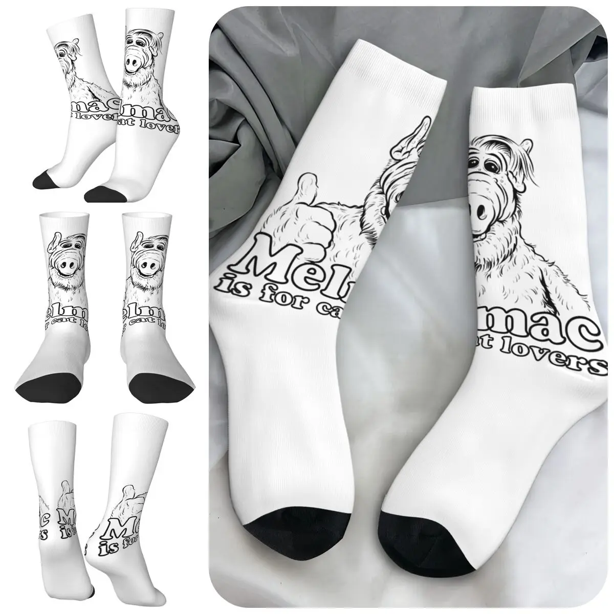 

High elasticity polyester fiber 3D printing cosy Unisex Warm Melmac Interesting Four Seasons Socks