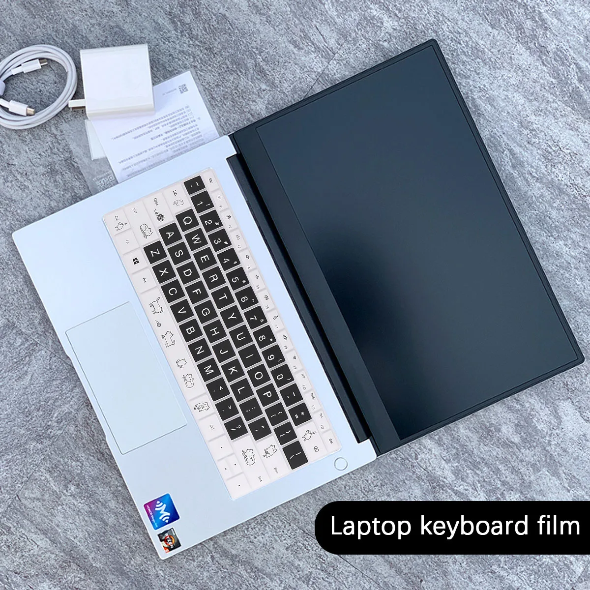

1pc Premium Material Keyboard Cover Silicone Membrane Cute Cartoon Design Compatible With Huawei Laptop Protection