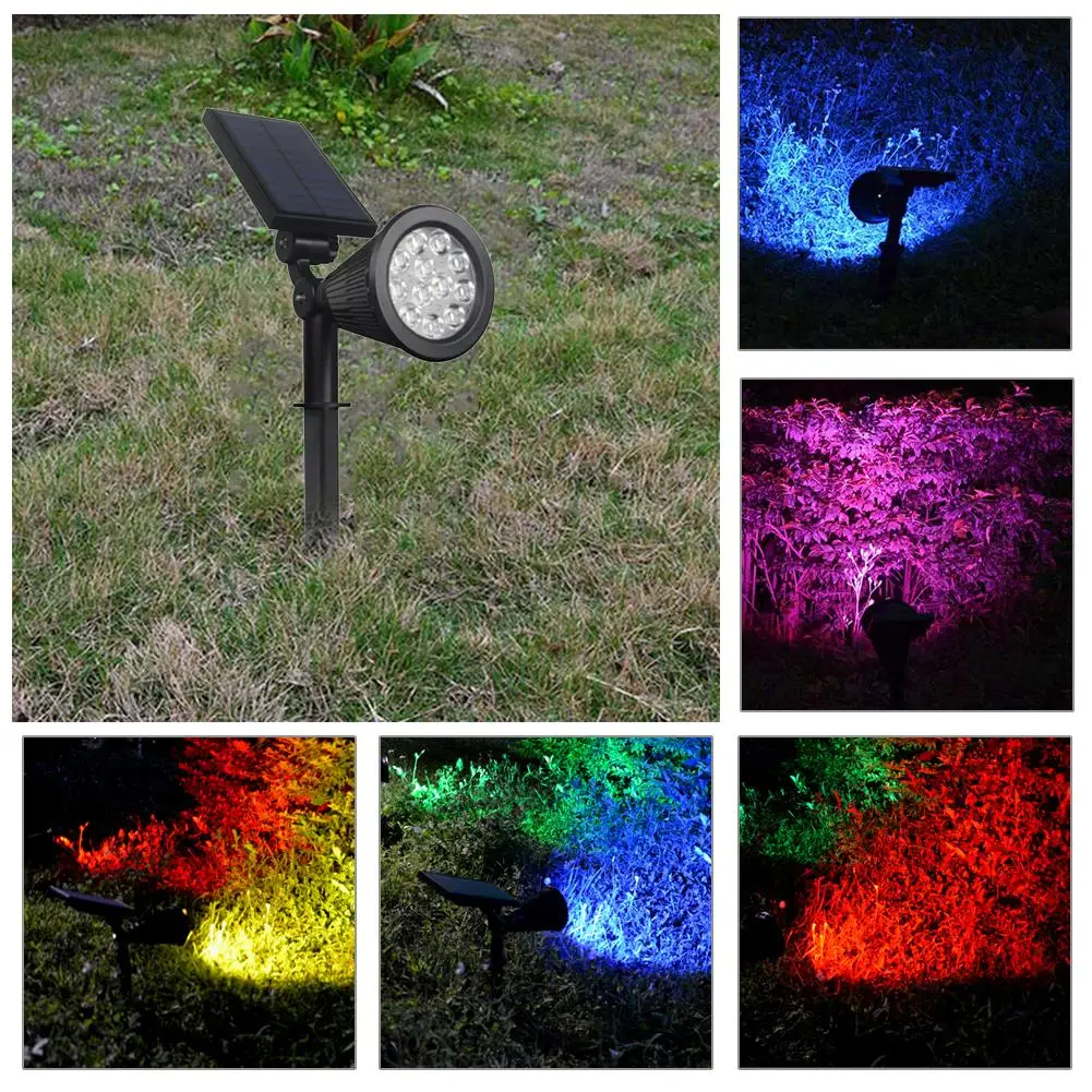 

12 LED 12W Solar RGB Decorative Light Lawn Lamp Outdoor Ground Spotlight Garden Decoration Landscape Light for Yard Patio Lawn