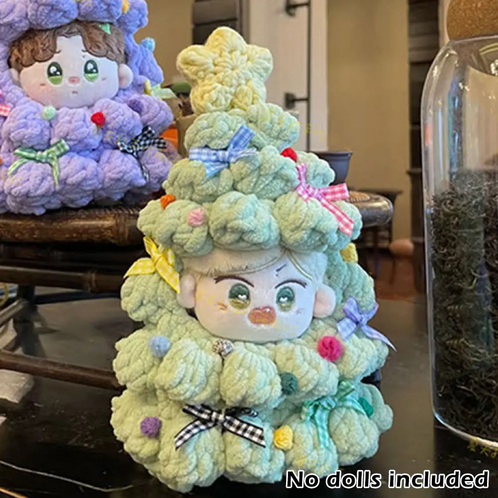 ชุดวัสดุไหมพรม DIY สำหรับทำต้นคริสต์มาส สำหรับตุ๊กตา Labubu ขนาด 17 ซม. ชุดเสื้อสเวตเตอร์คริสต์มาส อุปกรณ์ตกแต่งตุ๊กตา น่ารัก