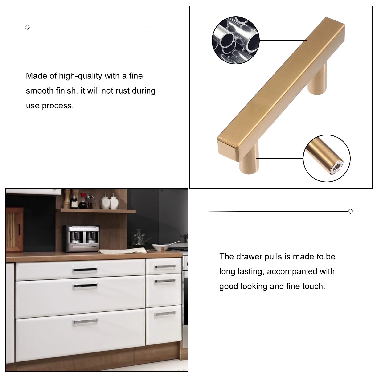 

5pcs Golden T-Bar Drawer Pulls Smooth Finish For Kitchen Cabinet Cupboard Wardrobe Door Handle Hardware Fittings