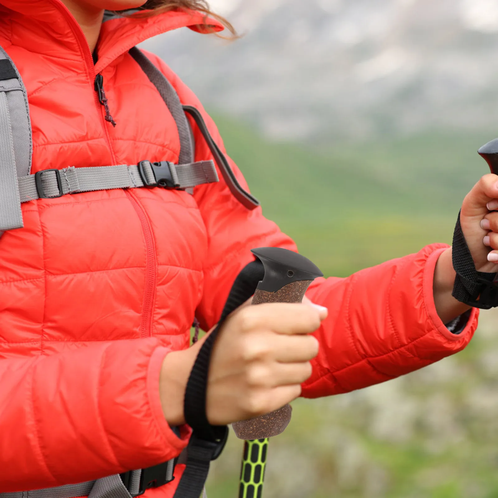 

Ergonomic Cork Hiking Pole Handle Grip Nonslip Durable for Trekking Skiing and Other Outdoor Activities Trekking Pole Adapter