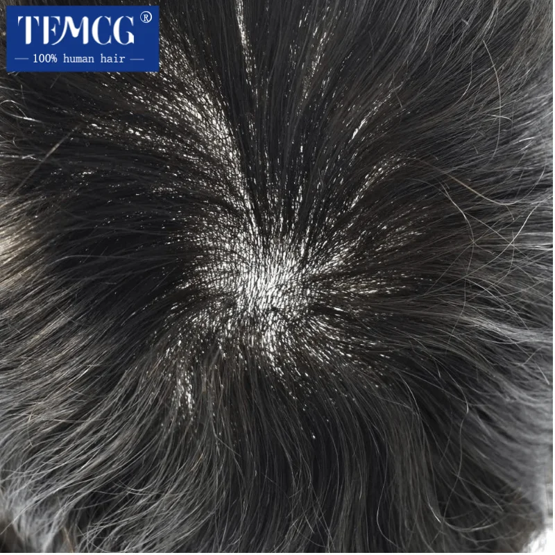 Male Hair Prosthesis Full Thin Skin PU Toupee Men Durable Wigs For Men 100% Natural Human Hair System Unit Capillary Prosthesis