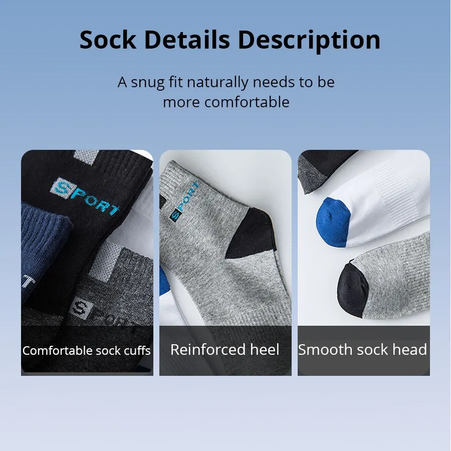 5 Pairs High Quality Polyester Fiber Breathable Deodorant Business Men Tube Socks For Autumn And Spring Summer